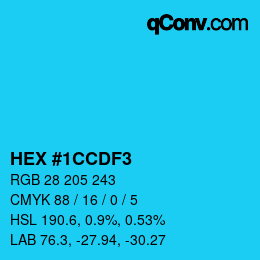 Color code: HEX #1CCDF3 | qconv.com