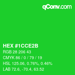 カラーコード: HEX #1CCE2B | qconv.com