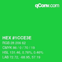 Farbcode: HEX #1CCE3E | qconv.com