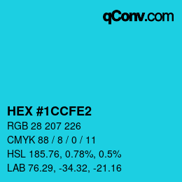 Color code: HEX #1CCFE2 | qconv.com