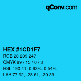 Color code: HEX #1CD1F7 | qconv.com
