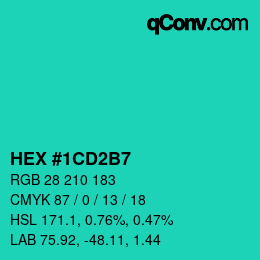 Color code: HEX #1CD2B7 | qconv.com