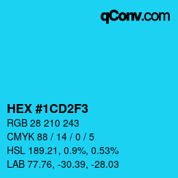 Color code: HEX #1CD2F3 | qconv.com
