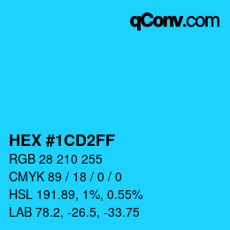 Color code: HEX #1CD2FF | qconv.com