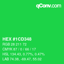 カラーコード: HEX #1CD348 | qconv.com