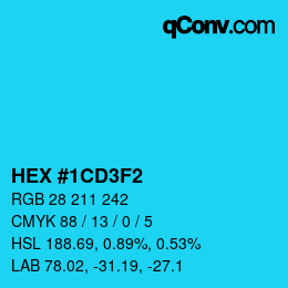 Color code: HEX #1CD3F2 | qconv.com