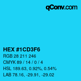 Color code: HEX #1CD3F6 | qconv.com
