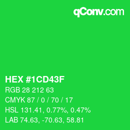 Color code: HEX #1CD43F | qconv.com