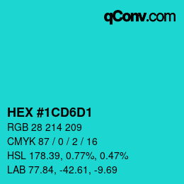 Color code: HEX #1CD6D1 | qconv.com