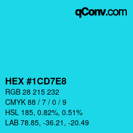 Color code: HEX #1CD7E8 | qconv.com