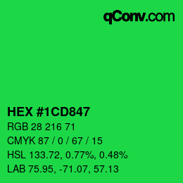 Color code: HEX #1CD847 | qconv.com