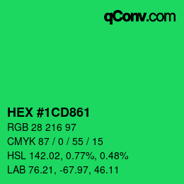 Color code: HEX #1CD861 | qconv.com