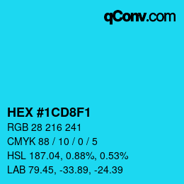 Color code: HEX #1CD8F1 | qconv.com