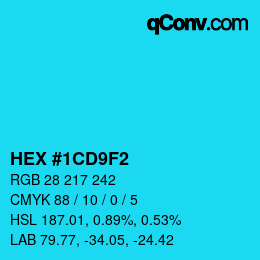 Color code: HEX #1CD9F2 | qconv.com