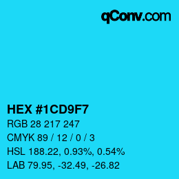 Color code: HEX #1CD9F7 | qconv.com