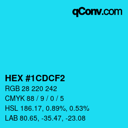 Color code: HEX #1CDCF2 | qconv.com