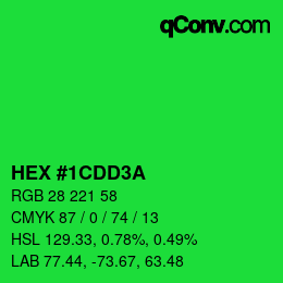 カラーコード: HEX #1CDD3A | qconv.com