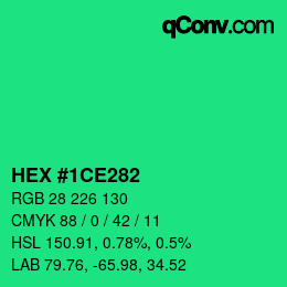 Color code: HEX #1CE282 | qconv.com