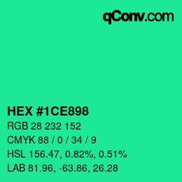 Color code: HEX #1CE898 | qconv.com