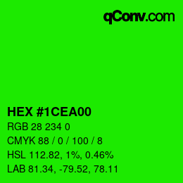 Color code: HEX #1CEA00 | qconv.com