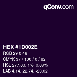 Color code: HEX #1D002E | qconv.com