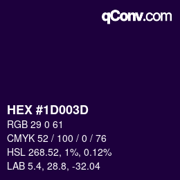 颜色代码: HEX #1D003D | qconv.com