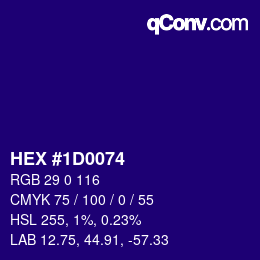 Color code: HEX #1D0074 | qconv.com