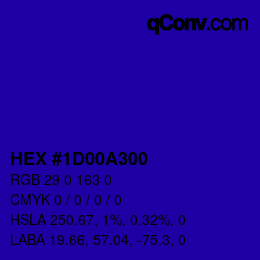 Farbcode: HEX #1D00A300 | qconv.com