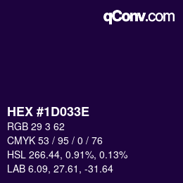 Color code: HEX #1D033E | qconv.com