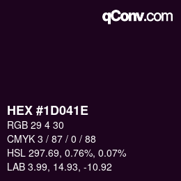 Color code: HEX #1D041E | qconv.com