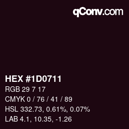 Color code: HEX #1D0711 | qconv.com