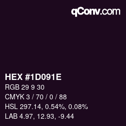 Color code: HEX #1D091E | qconv.com