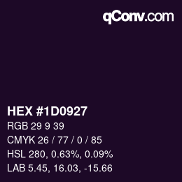 颜色代码: HEX #1D0927 | qconv.com