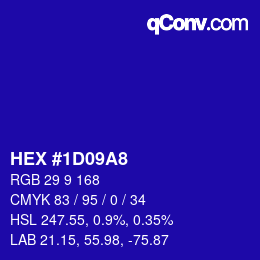 カラーコード: HEX #1D09A8 | qconv.com
