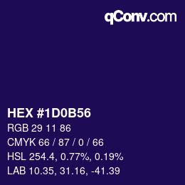 Color code: HEX #1D0B56 | qconv.com