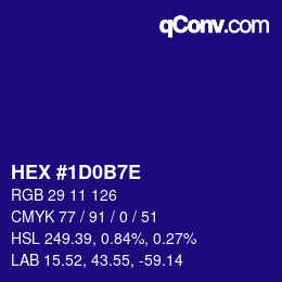 Color code: HEX #1D0B7E | qconv.com