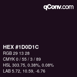 Color code: HEX #1D0D1C | qconv.com