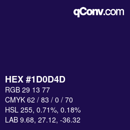 カラーコード: HEX #1D0D4D | qconv.com