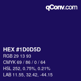 カラーコード: HEX #1D0D5D | qconv.com