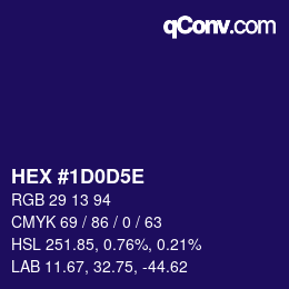 カラーコード: HEX #1D0D5E | qconv.com