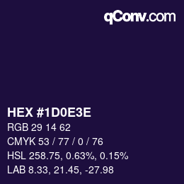 カラーコード: HEX #1D0E3E | qconv.com