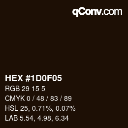 Color code: HEX #1D0F05 | qconv.com