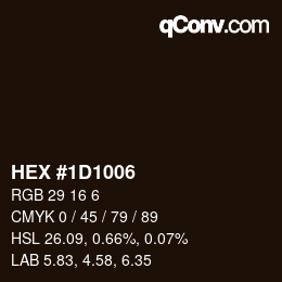 Color code: HEX #1D1006 | qconv.com