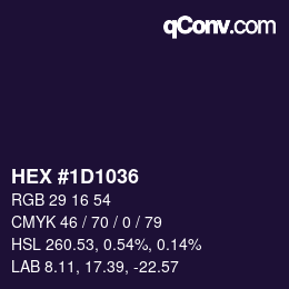 Color code: HEX #1D1036 | qconv.com