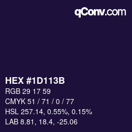 Color code: HEX #1D113B | qconv.com