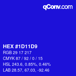 Color code: HEX #1D11D9 | qconv.com