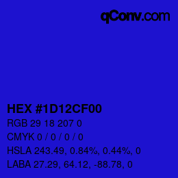 Color code: HEX #1D12CF00 | qconv.com