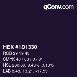 Color code: HEX #1D1330 | qconv.com