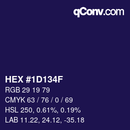 Color code: HEX #1D134F | qconv.com