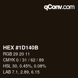 Color code: HEX #1D140B | qconv.com